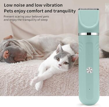 Набір для догляду за домашніми тваринами - набір для грумінгу собак 4-в-1, перезаряджувана регульована ножиці для цуценят вдома, зелений