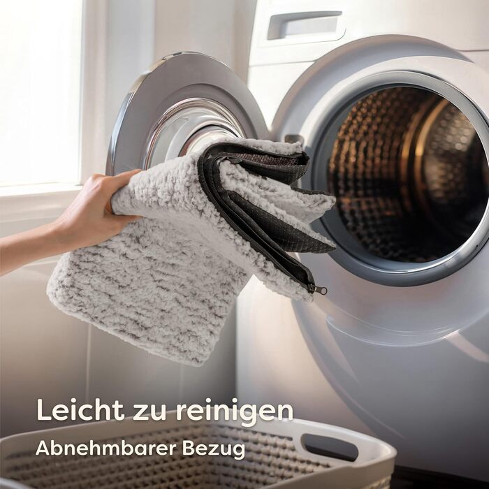 Самогріюча підстилка для собак, 90x60 см, знімний чохол, м'яка та тепла, з антиковзким покриттям (сіра)