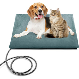 Електричне грілка для тварин на вулицю, вологостійке грілка, автоматичне регулювання температури, стійке до укусів, 40*50 см, сірий