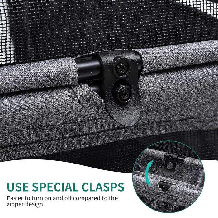 Візок для собак та котів YITAHOME, складаний, до 22 кг, сірий