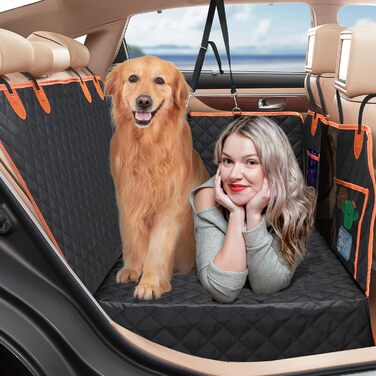 Захист для заднього сидіння автомобіля для собак: водовідштовхуючий килимок, універсальний для всіх авто, SUV та багажника, з металевим кліпом