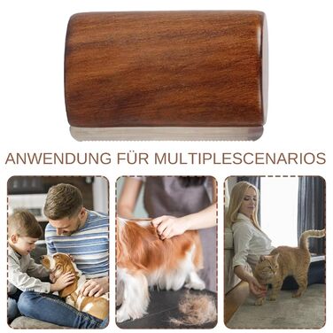 Бурштук для видалення шерсті собак та котів з дерев'яною ручкою | Інструмент для грумінгу домашніх тварин | Підходить для довгошерстих собак та котів