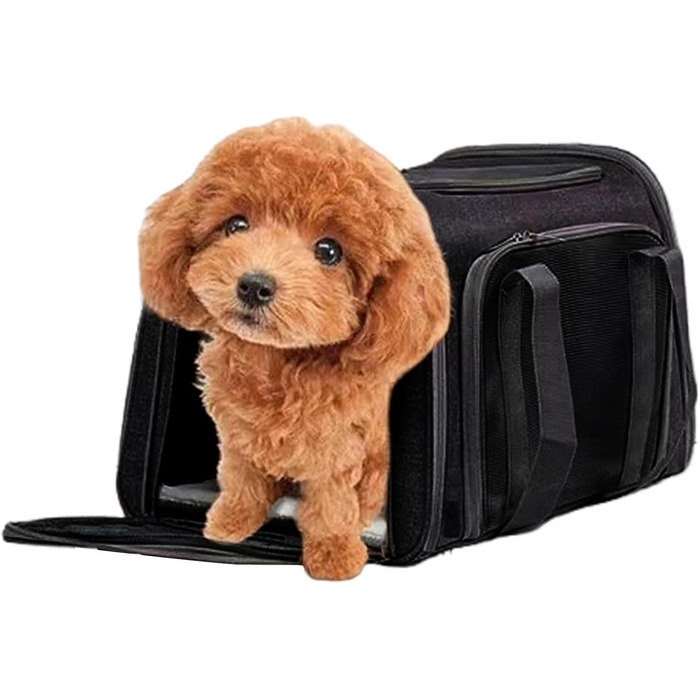 Складана переноска для собак Small - чорна | Підходить для котів та собак середніх та малих порід