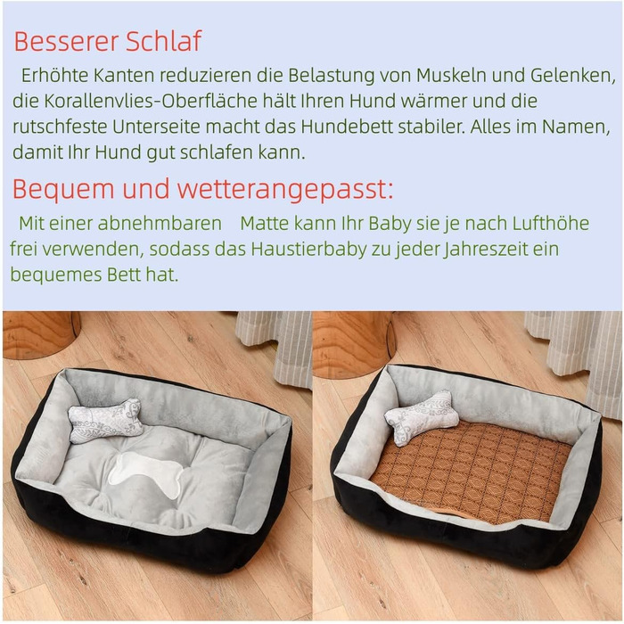 Крісло-ліжко для собак Flying Wings, м'яке та зручне, сіро-чорне (70x50 см)