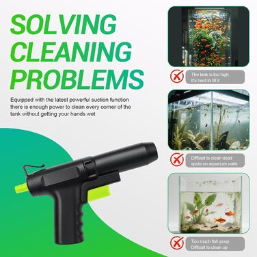 Набір для акваріума Ecoret-Pro 5 в 1: відсмоктувач мулу, чищення, фільтрація, видалення водоростей