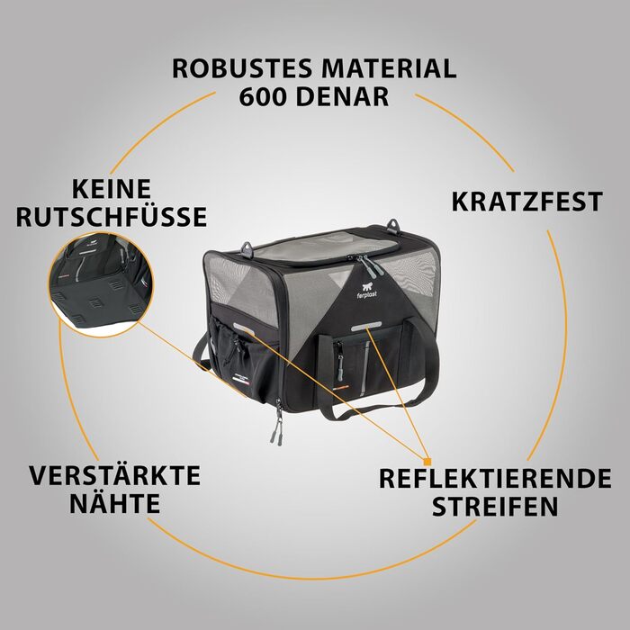 Переноска для собак та котів Ferplast Voyager M, чорна, 50x35x37 см, до 15 кг