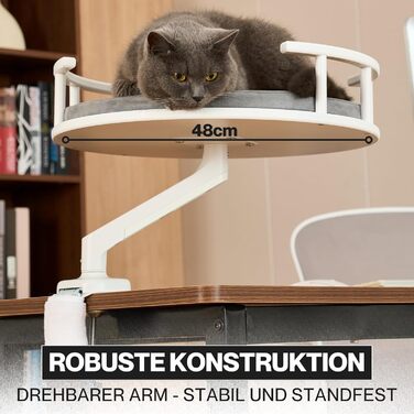 Кішка ліжко Noviclass® LEVI | Платформа для котів | Для столу та підвіконня | 2 ліжка | Cord-дизайн сірий | Міцне та сучасне