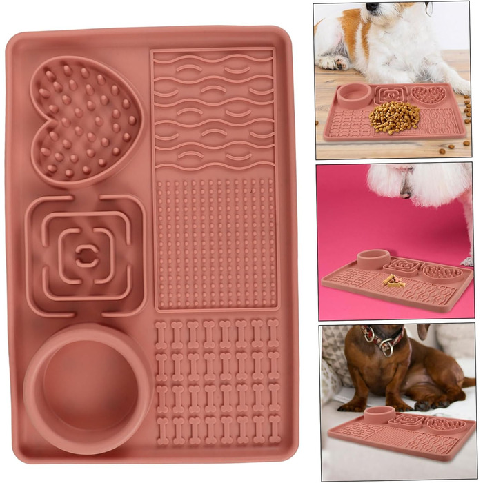 Силіконовий килимок для повільного годування тварин з присосками, великий для собак та котів - захист від травлення
