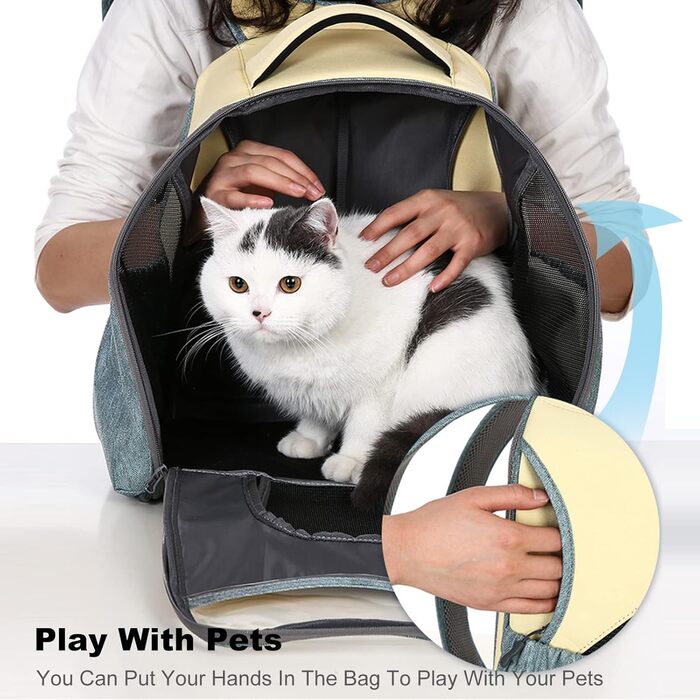 PETCUTE Рюкзак для тварин, переноска для собак та котів, жовта, до 8 кг