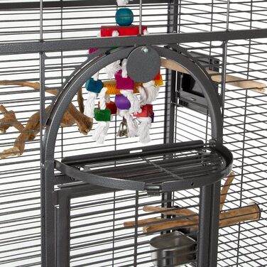 Преміальна клітка для папуг Montana Cages Madeira II, антик, з антипригарним покриттям, 82x54x153 см, 4 металеві годівниці, зоною для посадки та майданчиком для відпочинку