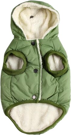 Теплий флісовий худі для собак JoyDaog, зимовий одяг для цуценят з капюшоном (зелений, розмір S)