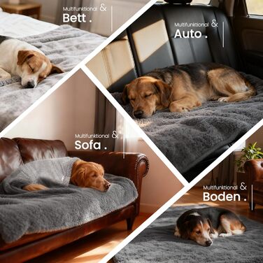 Водонепроникний плед для собак Mora Pets, Extra Dick & Super Warm, 203x152 см, сірий