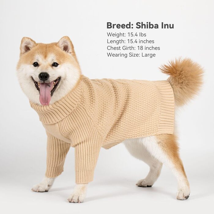 Пуловер для собак Cyeollo з коміром-горловиною та отвором для повідка, теплий зимовий пуловер для собак