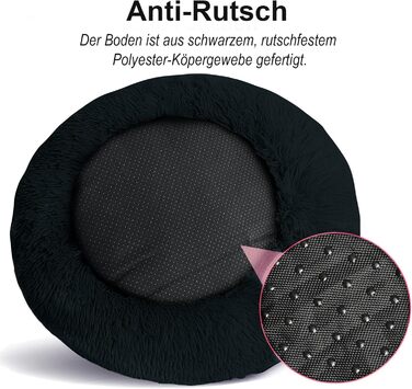 Крісло-лежанка для собак великих та середніх порід, 60 см Ø - М'яке та дихаюче ліжко для собак з неслизьким дном та піднятим бортиком, (76x76x27 см, Темно-синій)