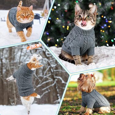 Теплий зимовий пуловер для собак з довгим рукавом, з м'яким коміром-горловиною. Підходить для такс, бульдогів, шнауцерів та інших порід.