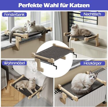 Крісло-гамак для кота Eukue на вікно з міцного дерева та металу (до 30 кг)