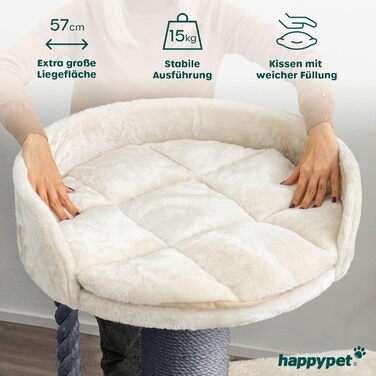 Дряпка для великих котів HAPPYPET Felix, 120 см, преміум-сизаль, стовпи 18 см, стійка для Мейн-кунів
