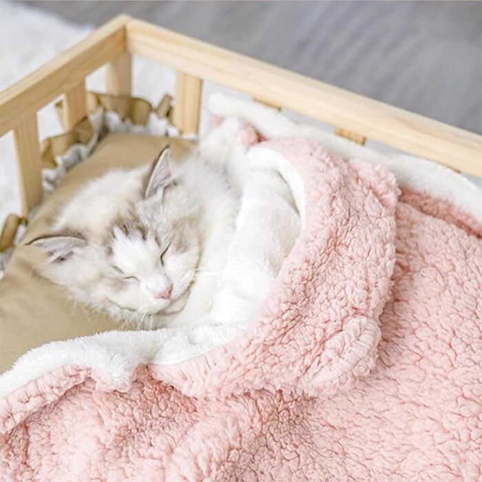 Теплий плед-халат для собак та котів, м'який плед-халат для домашніх тварин, теплий зимовий халат для собак, різні розміри (M, Синій)