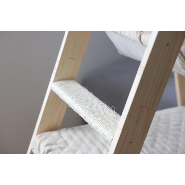 Дерев'яний котячий комплекс Kerbl Pet з драбиною, бежевий, 97x35x34 см, з сизалю та велюру