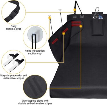 Захист для багажника автомобіля для собак, килимок для багажника, 185x105x45 см, вологостійкий, стійкий до подряпин, захист для салону автомобіля від собак