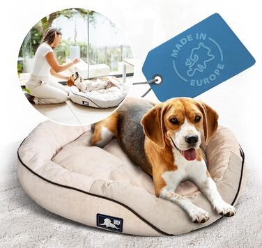 Ортопедичне ліжко для собак - диван для малих, середніх та великих собак | миється, не слизьке, ергономічне | кошик для собак, спальні місця для домашніх тварин та меблі, лежанка для собак | Champ’s Nap (S)