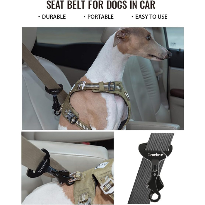 Автомобільний затискач для собак: надійний ремінь безпеки для собак та котів, чорний