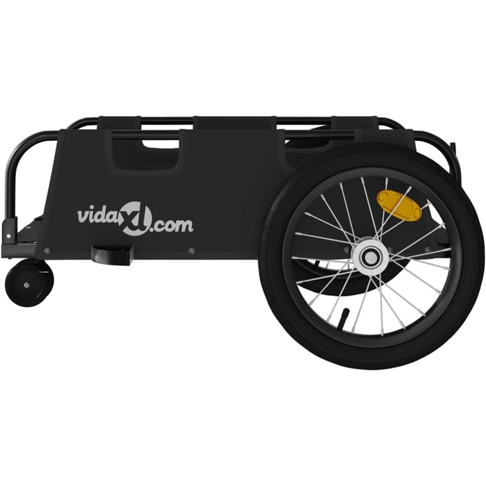 Дитячий/Транспортний причіп для собак, велосипедний причіп, чорний, з оксфордської тканини та металу, для щоденного транспортування, легко збирається