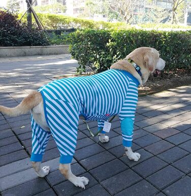 Піжама для собак, комбінезон, одяг для середніх та великих собак, дихаючий, з блискавкою, м'яка бавовна