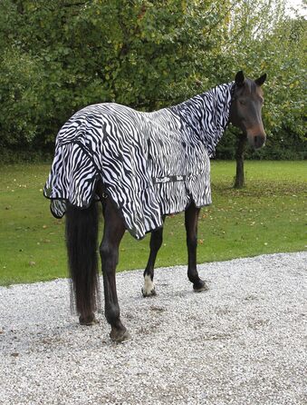 Покривало від мух Kerbl RugBe Zebra для коней з начосом, 165 см