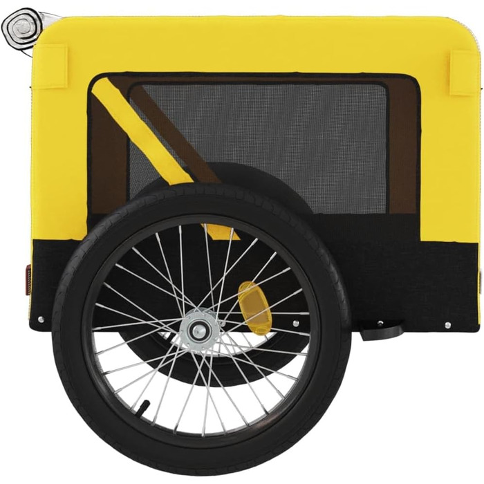 Причіп для велосипеда, переноска для собак жовто-чорного кольору, Oxford-тканина та залізо. Причіп для велосипеда, вантажний причіп, візок, вантажний велосипедний причіп. Артикул: 93924