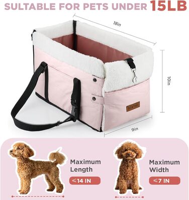 Автокрісло для собак з PU-шкіри, Рожевий колір