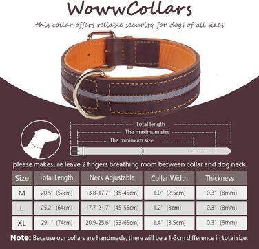 Нашийник для собак з натуральної шкіри, великих та екстра-великих порід (колір коричневий, розмір M)