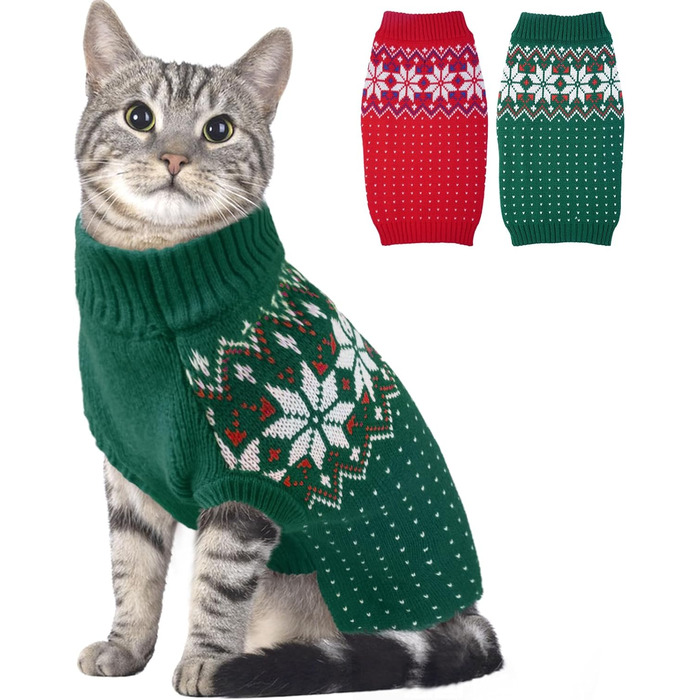 Пуловер для середніх собак, теплий в'язаний пуловер для собак, костюм на Різдво, пуловер для такс з захистом живота, милий пуловер для холодної погоди, зелений M