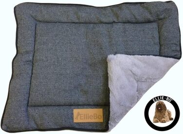 Ліжко-трансформер для собак Ellie-Bo з твіду та штучного хутра, сіре, 61 см, для клітки