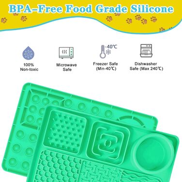 Шлека для собак Cooltto з лотком та шпателем: силіконова підстилка з присосками для миття, грумінгу та догляду за кігтями. Модель C & A