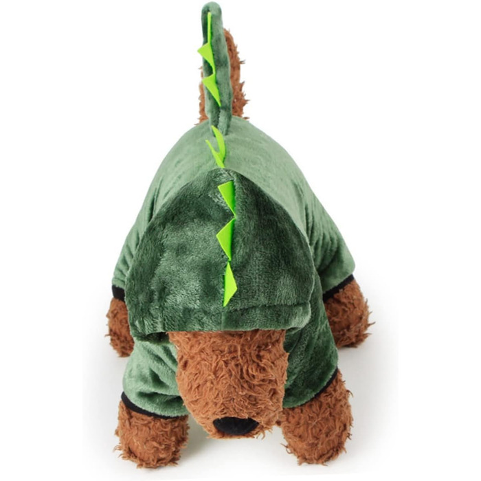 Костюм для собак - динозавр, FRCOLOR, 3 шт., зелений. Теплий матеріал, для святкування Halloween, фотосесій та повсякденного використання.