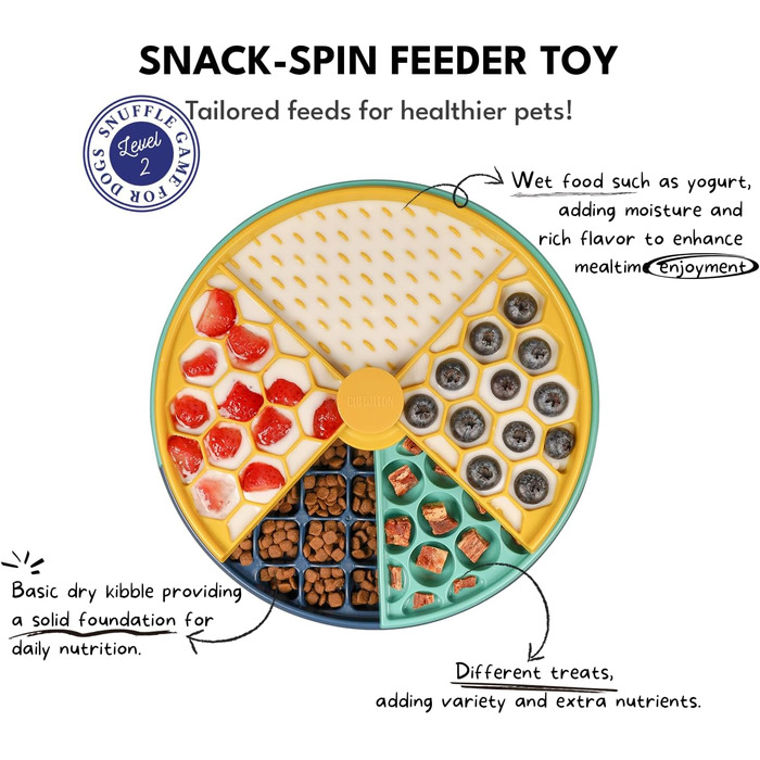 Інтерактивна іграшка-головоломка для собак CHEWFFON з обертовими шарами, повільний годівник, розвиває інтелект та стимулює розум