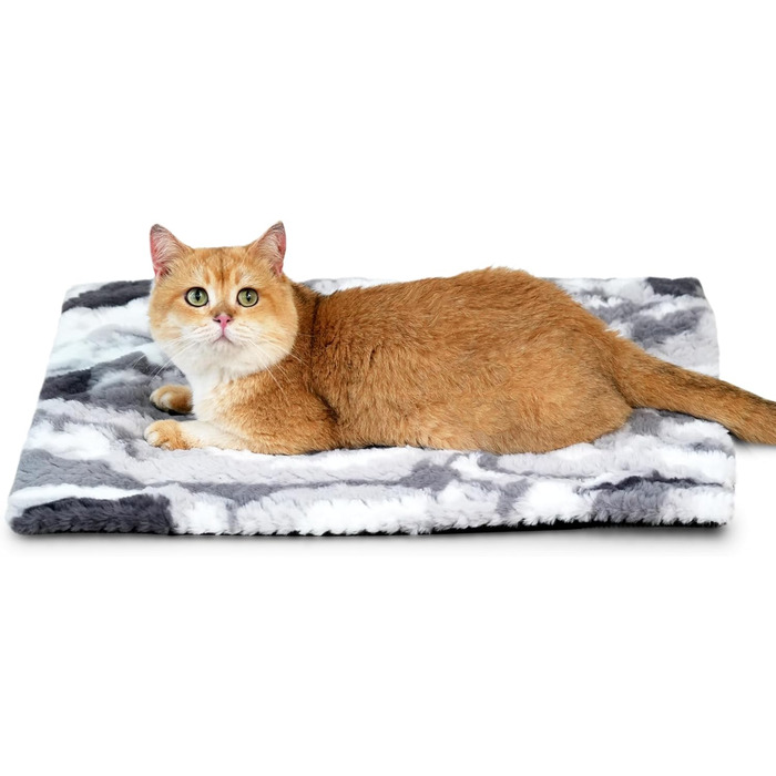Тепла ковдра для кота, гріюча ковдра для котів та собак, самогріюча ковдра для котів, 75x50 см, сіра