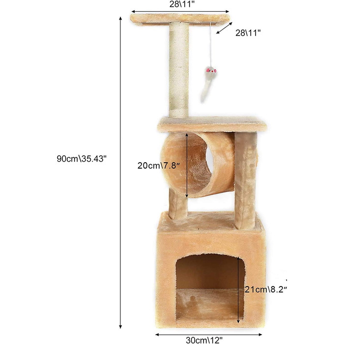 Когтеточка для котів CA&T P.J Pet Products, бежева, універсальна