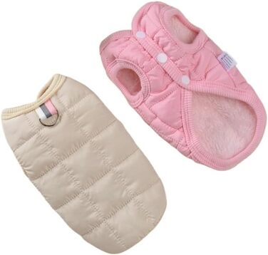 Зимовий теплий одяг для собак: тепла куртка, вітронепроникний жилет для чихуахуа та французького бульдога (рожевий, S)