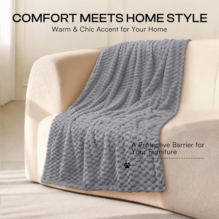 М'яка ковдра для собак та котів Luciphia, 3 шт. у наборі, 52x76 см, фланель, рожева, бежева, сіра