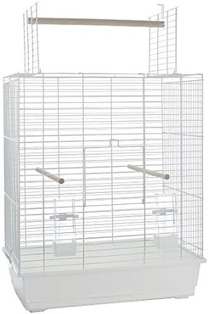 Клітка для птахів Beeztees Big Ara 54x34x68 см, біла, простора для папуг