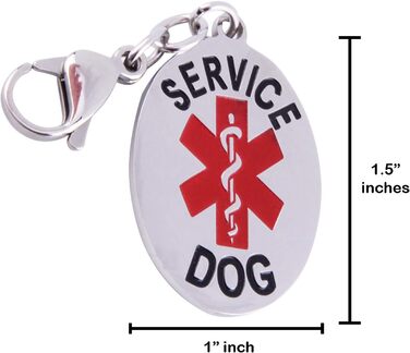 Шлея для службових собак Doggie Stylz, офіційний комплект: нашивки Service Dog + Service Dog in Training, світловідбивні, повідець 76,2 см, 2 ідентифікатори, обхват 30-42', червона
