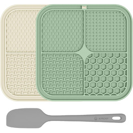 Килимок для собак з присосками, 2 шт. - повільне годування, зменшення тривоги та нудьги, ідеально для дресирування, 21.6 x 21.6 см