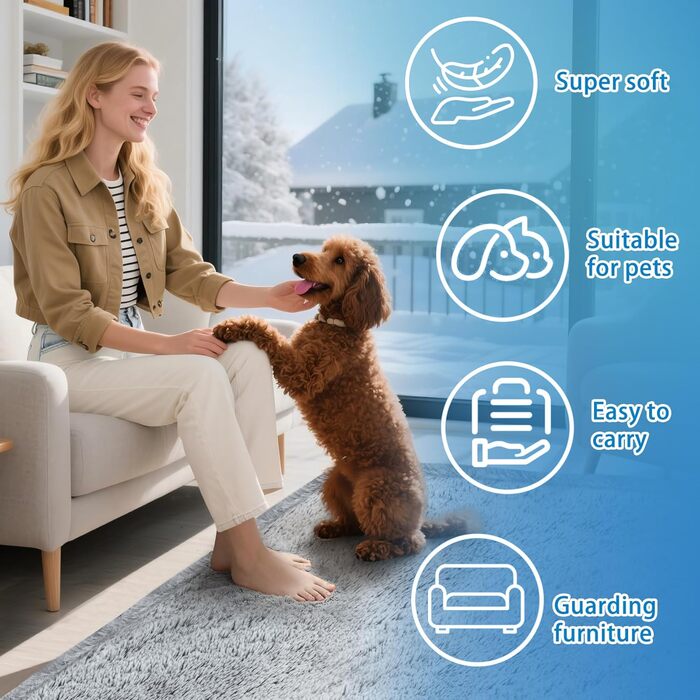 Водонепроникний коврик для собак, плюшевий та м'який, 152x127 см, великі породи, великий розмір, серпа фліс, захисний коврик для собачого дивана, сірий XL (152x127 см)