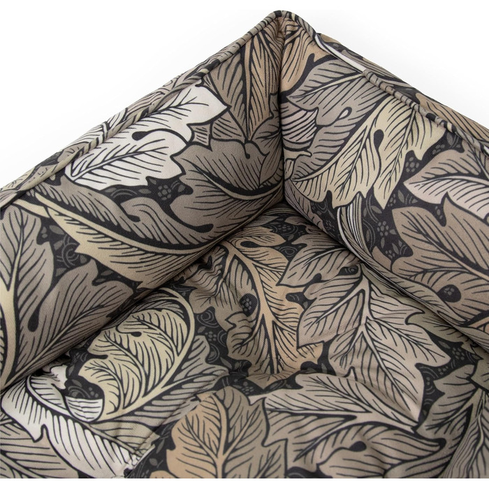 Лежак для собак Rosewood x Morris & Co Acanthus, малий, хакі, з м'якими бортами, нековзкий, праний, розкішний принт Вільяма Морріса
