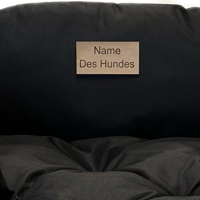 Ортопедичне ліжко для собак Dogs4Life: м'яке, миється, з можливістю персоналізації імені (M, чорний)