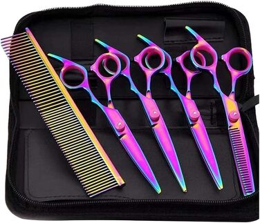 Набір ножиць для собак, ножиці для грумінгу домашніх тварин, вигнуті ножиці для фінальної обробки, спеціальні ножиці для догляду за собаками