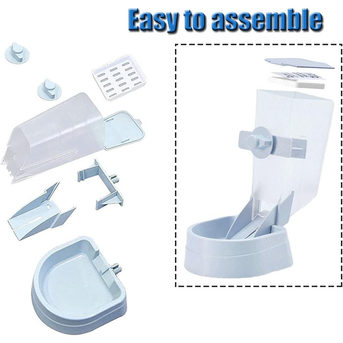 Миска для води для кроликів, свиней, хом'яків, шиншил, єнотів, дрібних тварин, 482 мл (Рожева, харчовий пластик)