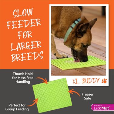 LickiMat X Large для собак великих порід: заспокоювач, повільний годівник, антистрес, альтернатива іграшкам-головоломкам, для арахісової пасти, вологого корму, здорових ласощів - блакитний